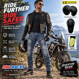 Men’s Kevlar Reinforced Motorcycle Riding Jeans – Stretch Protective Pants