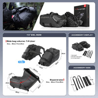 Rhinowalk 28 Liter Waterproof Pannier Bag for Motorcycle Adventure High Quality Motorbike Saddle Drypack-Pair